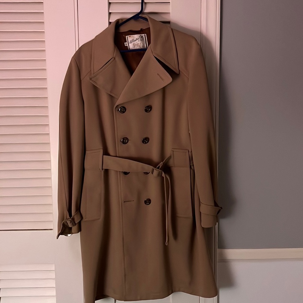 Vintage camel mens trench coat